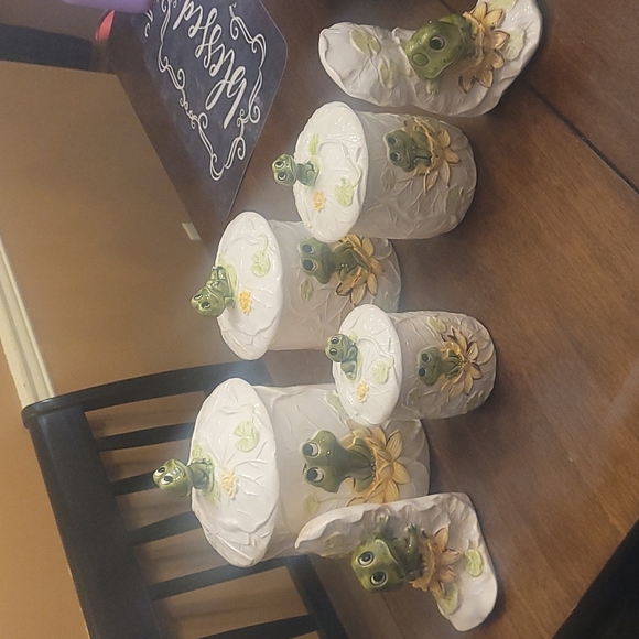 Sears Kitchen Sears Roebuck Frog Canister Set And Bookends Vintage